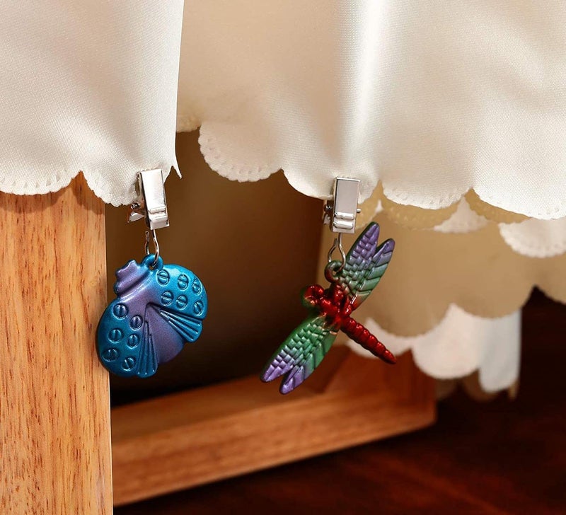 Bekith 8 Pack Vintage Tablecloth Weights on Clip Hangers, Pendant Tablecloth Weights kit with Colourful Butterfly Shape for Outdoor Garden Party Picnic Table Covers - Image 4